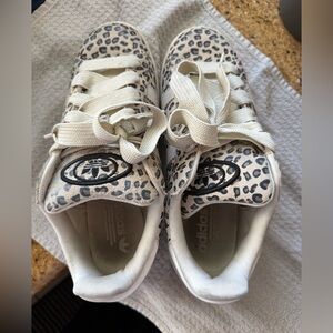adidas Leopard Print Low-Top Sneakers in Cream and Black